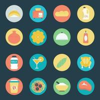 uppsättning av ätbar Produkter platt ikoner vektor