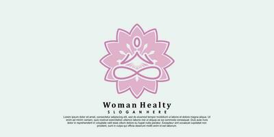 kvinna hälsosam logotyp design liv vektor