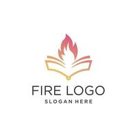 Feuer Buch Logo Design Idee mit modern kreativ Idee vektor