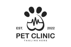 Pfote Hund Logo Design. Logos können Sein benutzt zum Haustier Pflege, Klinik und Veterinärmedizin. vektor