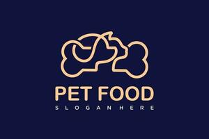 hund och katt logo.pet mat logotyp. sällskapsdjur affär logotyp begrepp. sällskapsdjur vård logotyp begrepp. vektor
