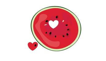Wassermelone Vektor Illustration. Wassermelone runden Scheiben. Sommer- Obst Thema und Konzept. eben Vektor im Karikatur Stil.