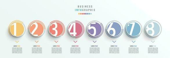 företag infographic element med 8 alternativ, steg, siffra vektor mall design