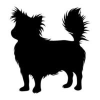 schwarz Silhouette von Stehen flauschige Chihuahua vektor
