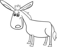 tecknad serie åsna bruka djur- karaktär färg sida vektor