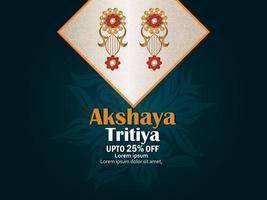 indisk festival akshaya tritiya försäljningserbjudande med guld diamantörhängen vektor