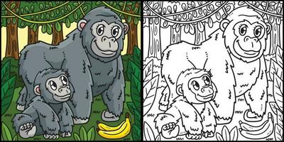 Mutter Gorilla und Baby Gorilla Illustration vektor