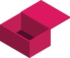3d isometrisk röd låda vektor design. enkel öppnad låda isometrisk ikon.