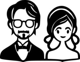 Hochzeit - - minimalistisch und eben Logo - - Vektor Illustration