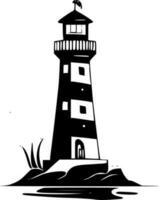 Leuchtturm, schwarz und Weiß Vektor Illustration