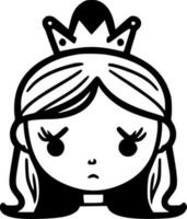 Prinzessin - - schwarz und Weiß isoliert Symbol - - Vektor Illustration