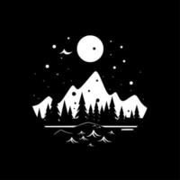 natt himmel - svart och vit isolerat ikon - vektor illustration