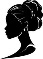 schwarz Frauen - - minimalistisch und eben Logo - - Vektor Illustration