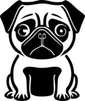 Mops - - minimalistisch und eben Logo - - Vektor Illustration