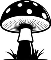 Pilz - - schwarz und Weiß isoliert Symbol - - Vektor Illustration