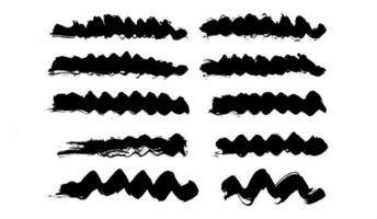 Tinte Pinselstrich und Pinsel Grunge Vorlage mit schwarz Tinte von Bürste Schlaganfall. Design Grunge Spritzer schmutzig. Vektor