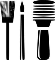 borstar, svart och vit vektor illustration