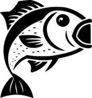 Fisch - - schwarz und Weiß isoliert Symbol - - Vektor Illustration