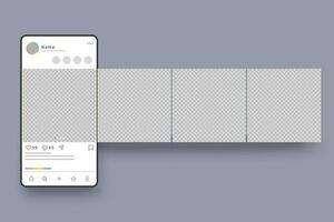 smart telefon gränssnitt karusell posta. social media baner bakgrund mallar och posta ram redigerbar design med transparent bakgrund vektor