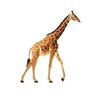 giraff vektor är en stiliserade skildring av en majestätisk, långhalsad djur- stående på en platt, vit bakgrund.
