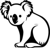 Koala - - schwarz und Weiß isoliert Symbol - - Vektor Illustration