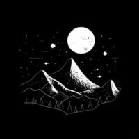 natt himmel - svart och vit isolerat ikon - vektor illustration
