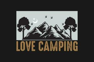 kärlek camping t-shirt vektor