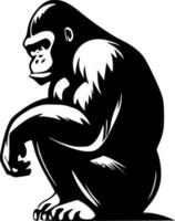 Gorilla - - schwarz und Weiß isoliert Symbol - - Vektor Illustration