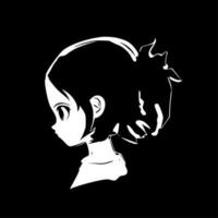 anime - svart och vit isolerat ikon - vektor illustration