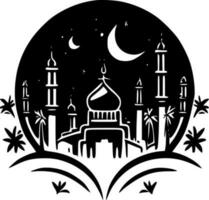 Ramadan - - schwarz und Weiß isoliert Symbol - - Vektor Illustration