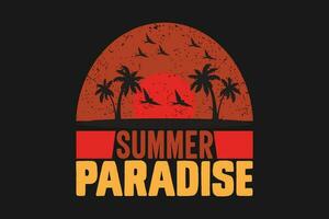 sommar paradis t-shirt vektor