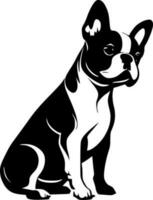 Französisch Bulldogge - - schwarz und Weiß isoliert Symbol - - Vektor Illustration