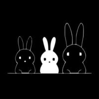 Hasen - - schwarz und Weiß isoliert Symbol - - Vektor Illustration