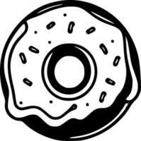 Krapfen - - schwarz und Weiß isoliert Symbol - - Vektor Illustration