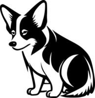 corgi - minimalistisk och platt logotyp - vektor illustration