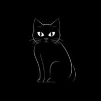 schwarz Katze, minimalistisch und einfach Silhouette - - Vektor Illustration