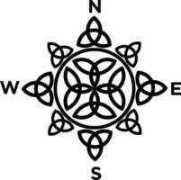 kompass tillverkad med emblem av kuzumak svart och vit tatuering eller vektor illustration ClipArt