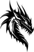 drakar - svart och vit isolerat ikon - vektor illustration