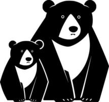 björnar - minimalistisk och platt logotyp - vektor illustration