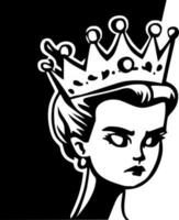 drottning - minimalistisk och platt logotyp - vektor illustration