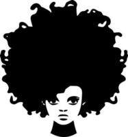 afro, svart och vit vektor illustration