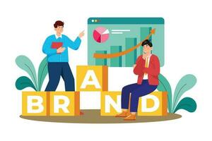 Marke Stratege Entwicklung ein branding Strategie Das beinhaltet seo. vektor