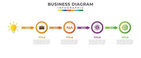 4 Schritt Zeitleiste Diagramm, Roadmap Grafik und Geschäft Symbole vektor