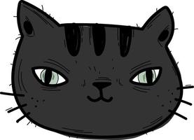 doodle svart katt isolerad linje handritad vektorillustrationer skiss för en tatuering vektor