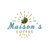 Maison's Kaffee Geschäft Logo Design Vorlage vektor