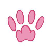 Rosa Tier Pfotenabdrücke. skizzieren Fußabdrücke von ein Kaninchen, Hase, Katze oder Hund. Vektor Illustration