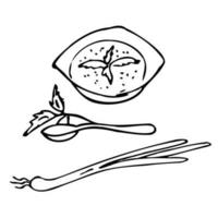 nationell kök bakning meny maträtter från grönsaker och fisk restaurang kök. en uppsättning meny av utsökt maträtter av traditionell eller nationell kök i en platt tecknad serie ritad för hand illustration mall. vektor