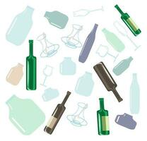 Abfall Recycling. Sammlung mit Typen von recycelbar umweltfreundlich Umgebung Vektor Illustration.