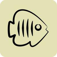 Symbol tropisch Fisch. geeignet zum Meeresfrüchte Symbol. Hand gezeichnet Stil. einfach Design editierbar. Design Vorlage vektor