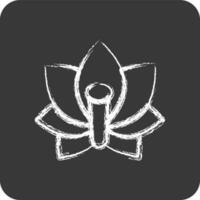 Symbol Lotus. geeignet zum japanisch Symbol. Kreide Stil. einfach Design editierbar. Design Vorlage Vektor